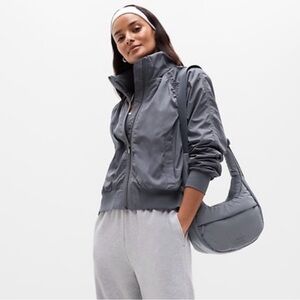 NWT ATHLETA Women's Gray Bomber Jacket